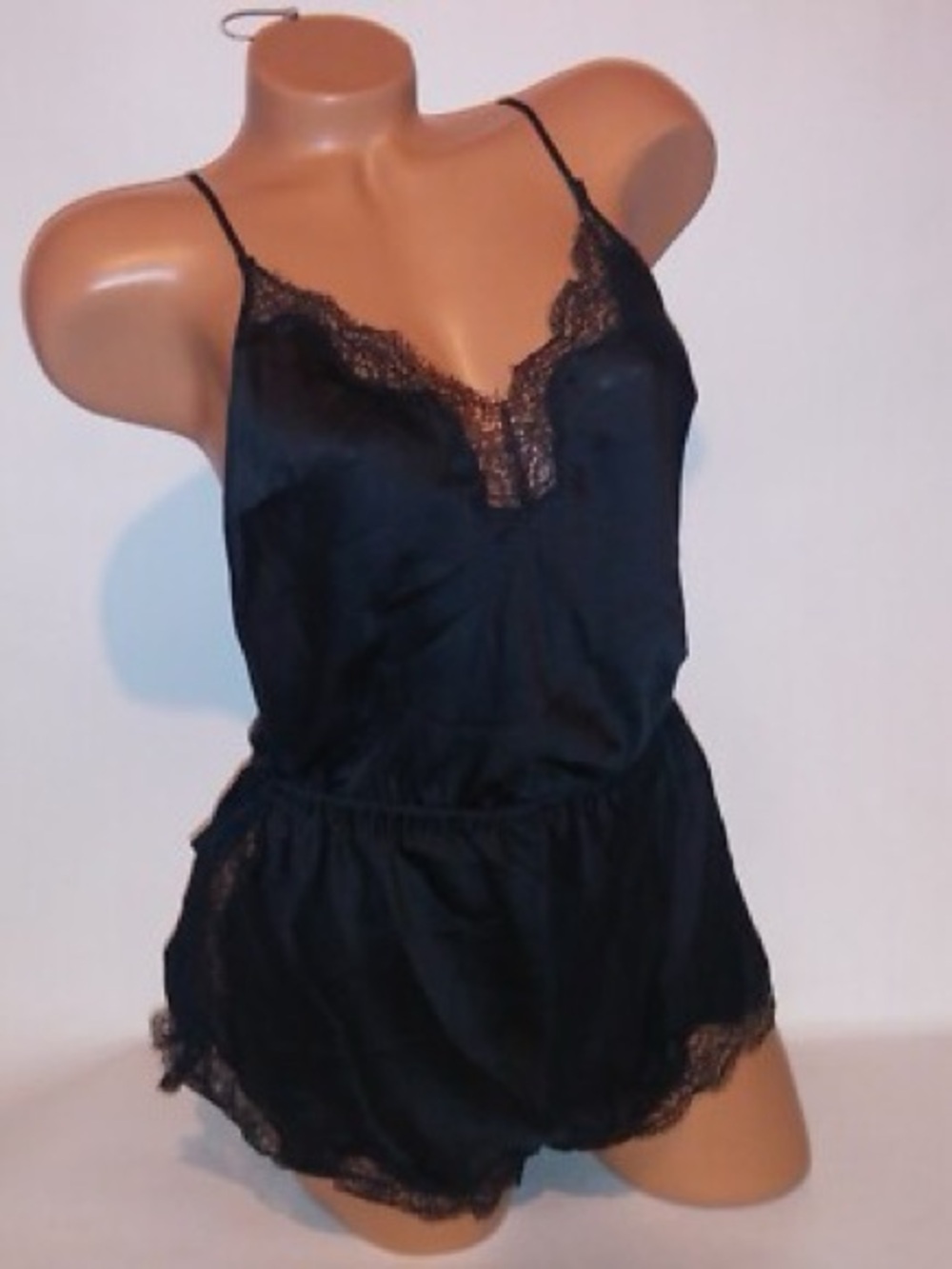 Victorias Secret Lace-Trim Satin Romper